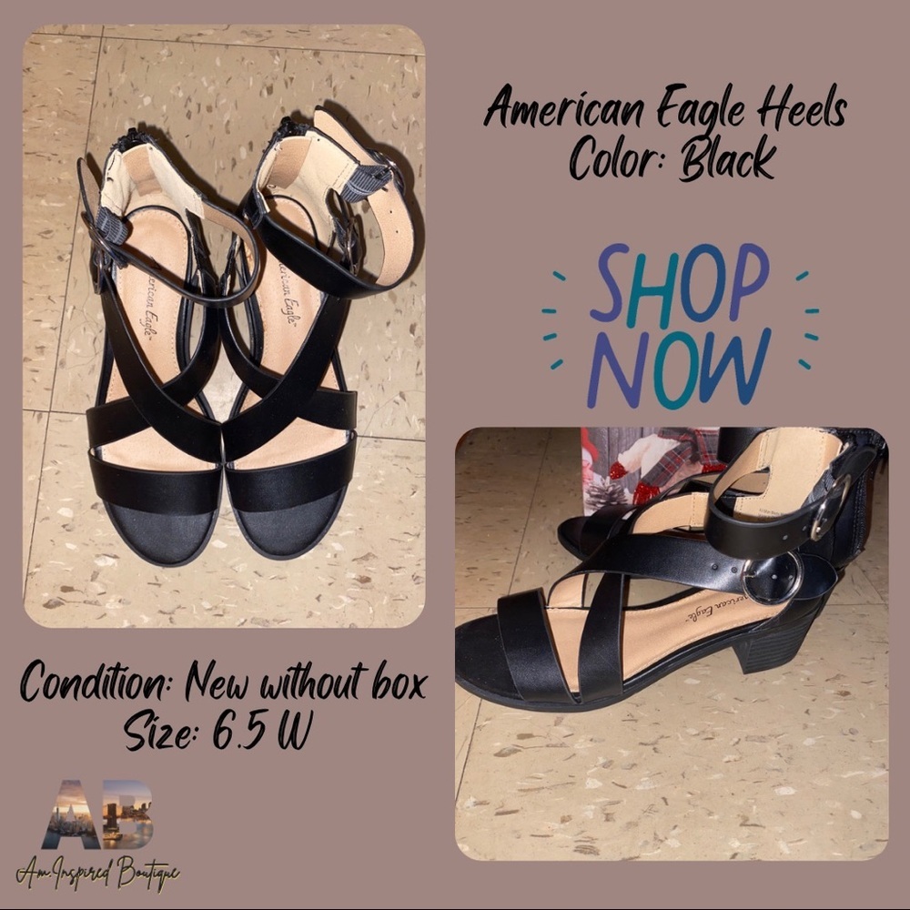 Black Heels with a back zipper size 6.5 women - Picture 1 of 1